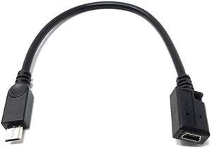SYSTEM-S USB 2.0 Kabel 15 cm Micro B Stecker zu Mini B Buchse Adapter in Schwarz