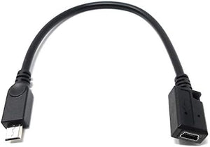 Câble USB 2.0 15 cm Adaptateur Micro B mâle vers Mini B femelle noir