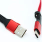 Câble System-S USB Type C 3.1 vers câble plat USB Type A 2.0 rouge 30 cm