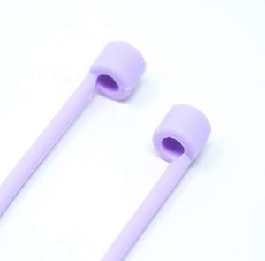 System-S 10x silicone strap holder for AirPods headphones in purple