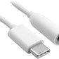 SYSTEM-S audio cable 3.5 mm jack to USB 3.1 type C plug adapter in white