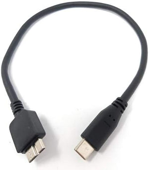 SYSTEM-S USB 3.1 Kabel 25 cm Typ C Stecker zu 3.0 Micro B Stecker Adapter in Schwarz