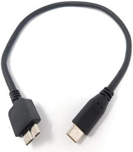 Lade das Bild in den Galerie-Viewer, USB 3.1 Kabel 25 cm Typ C Stecker zu 3.0 Micro B Stecker Adapter in Schwarz
