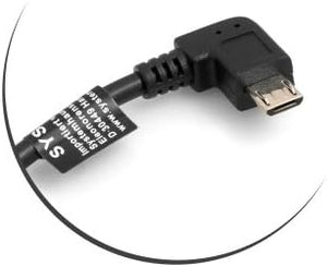 SYSTEM-S Micro USB 90° left angled plug to Micro USB socket data cable charging cable approx. 27cm adapter cable extension