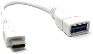 Cable USB 3.1 SYSTEM-S Adaptador 10 cm Tipo C macho a 3.0 Tipo A hembra en color blanco