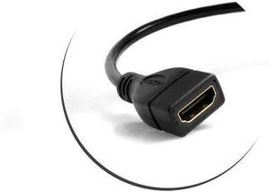 SYSTEM-S Micro HDMI Stecker 90° Grad Links Gewinkelt Winkelstecker zu HDMI Eingang Buchse Kabel 21 cm