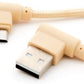 SYSTEM-S Micro USB Kabel 90° grad rechts gewinkelt Winkelstecker zu USB 2.0 Typ A 90° Grad rechts gewinkelt Datenkabel Ladekabel 20 cm in Goldfarben