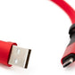 System-S USB A Stecker zu Micro USB Stecker Kabel Flachkabel 32 cm in Rot