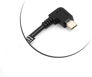 SYSTEM-S Micro USB Kabel 90° grad rechts gewinkelt Winkelstecker Datenkabel Ladekabel ca. 27 cm