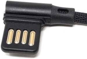 Cavo USB tipo C 3.1 in nylon per interfaccia USB reversibile tipo A 2.0 angolato a 90° in nero 97 cm