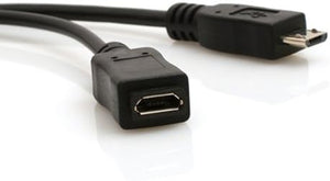 SYSTEM-S USB 2.0 Y Kabel 12 cm Typ A Buchse zu Micro Stecker + Buchse Adapter in Schwarz