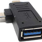 Adaptador SYSTEM-S USB 3.1 Y tipo C macho + adaptador 2.0 micro macho a 3.0 tipo A hembra