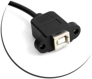 SYSTEM-S USB tipo B macho ángulo de 90° ángulo recto a USB B montaje en panel de entrada Cable USB macho Cable de extensión 50cm