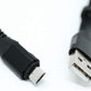 System-S USB A Stecker zu Micro USB Stecker Kabel Flachkabel 32 cm in Schwarz