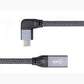 SYSTEM-S USB 3.1 cable 20 cm type C male to female braided angle adapter in grey