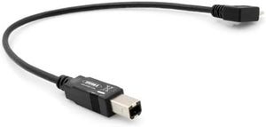 System-S USB Typ-B zu Micro USB Kabel Datenkabel Ladekabel 90° Winkelstecker 25 cm