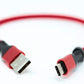 Câble System-S USB Type C 3.1 vers câble plat USB Type A 2.0 rouge 30 cm