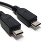 SYSTEM-S USB 3.1 Y Kabel 25 cm Typ C Buchse zu 2x 2.0 Micro B Stecker Adapter in Schwarz