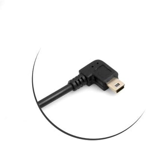 SYSTEM-S Mini USB cable 90° angled left angle plug data cable charging cable approx. 27 cm