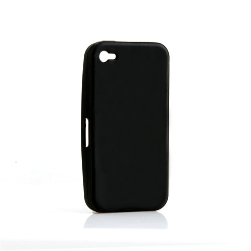 System-S Silikonhülle Case Skin Schwarz für Apple iPhone 4 4S