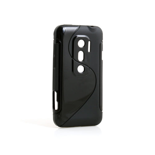 TPU Silicone Case Cover Skin Black for HTC EVO 3D