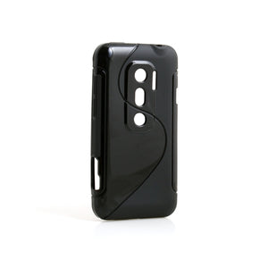 TPU Silikon Hülle Case Cover Skin Schwarz für HTC EVO 3D