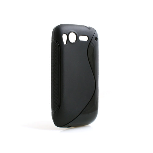 TPU Silicone Case Cover Skin in Black for HTC Desire S