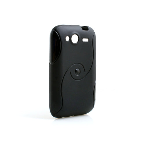 TPU Silicone Case Cover Skin in Black for HTC Wildfire S