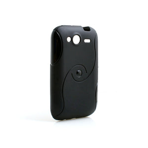 TPU Silikon Hülle Case Cover Skin in Schwarz für HTC Wildfire S