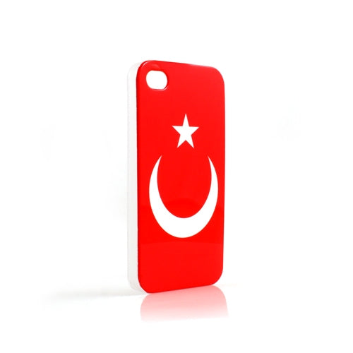 System-S Coque Housse Drapeau Türkiye pour Apple iPhone 4 4S