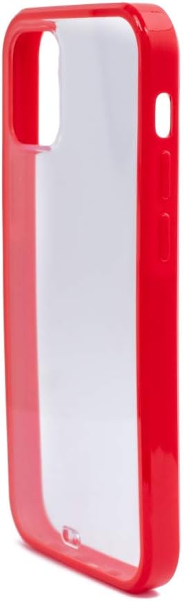 Funda protectora de silicona SYSTEM-S en color rojo transparente compatible con iPhone 12 Mini