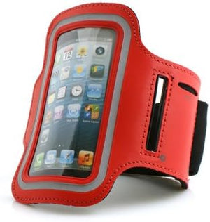 System-S sports armband bag protective case for jogging gym in red for Apple iPhone 5