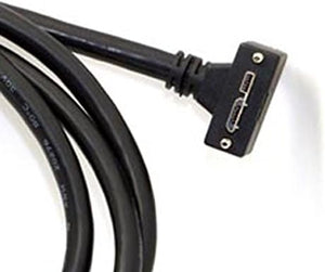 SYSTEM-S USB 3.0 A (macho) a Micro USB 3.0 (macho) Cable de carga de cable de datos de alta velocidad de 120 cm en ángulo hacia abajo con tornillo de bloqueo para Nikon D800 D800E D810