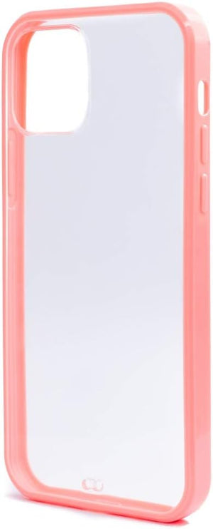 Coque de protection en silicone SYSTEM-S en coque transparente rose compatible avec iPhone 12 Pro