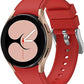 System-S Armband flexibel aus Silikon 20mm für Samsung Galaxy Watch 4 Smartwatch Rot
