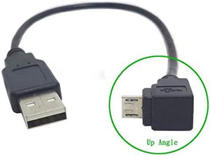 System-S Adaptateur micro USB Câble de données Câble de chargement Câble Prise coudée à 90° 20 cm