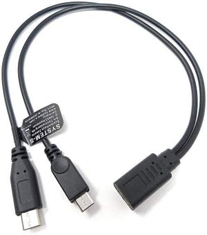 SYSTEM-S USB 3.1 Y Kabel 25 cm Typ C Buchse zu Typ C und 2.0 Micro B Stecker Adapter