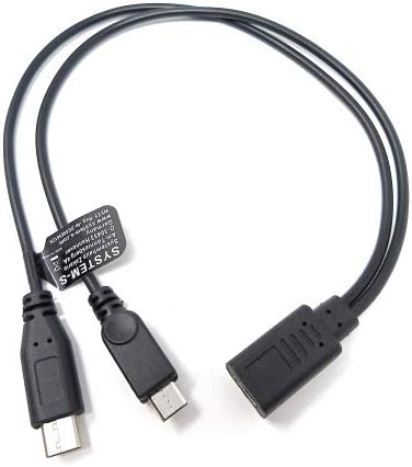 SYSTEM-S USB 3.1 Y cable 25 cm Type C female to Type C and 2.0 Micro B male adapter