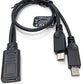 SYSTEM-S USB 3.1 Y Kabel 25 cm Typ C Buchse zu 2x 2.0 Micro B Stecker Adapter in Schwarz