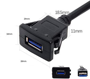SYSTEM-S USB A 3.0 Buchse auf USB A 3.0 Stecker  Verlängerungskabel Einbaubuchse 100cm