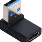 SYSTEM-S USB 3.1 Adapter Typ C Buchse zu 3.0 Typ A Stecker Winkel Kabel in Schwarz