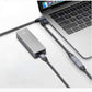 SYSTEM-S USB 3.1 Kabel 20 cm Typ C Stecker zu Buchse geflochten Winkel Adapter in Grau