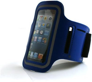 System-S Sport Armband Tasche Schutz Hülle Etui Case für Jogging Fitnessstudio in Blau für Apple iPhone 5