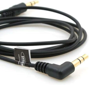 System-S 3-poliges 2x 3.5 mm Klinke Audio Stereo AUX Headset Kabel Verlängerung mit 90° Winkelstecker 100 cm