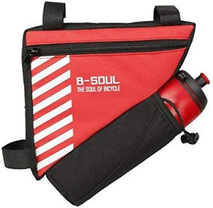 SYSTEM-S bicycle bag with bottle holder attachment in red black