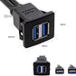 SYSTEM-S Dual USB A 3.0 Buchse auf 2x USB A 3.0 Stecker Verlängerungskabel Einbaubuchse 100cm