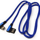 SYSTEM-S Cable USB Tipo C 3.1 de nailon a interfaz USB reversible Tipo A 2.0 angulado 90° en azul 97 cm