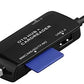 SYSTEM-S 3in1 USB 3.1 Type C to TF SD Card USB Type A and Micro-USB Card Reader OTG adapter in black