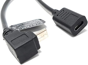 Cable USB 3.1 SYSTEM-S 25 cm Adaptador angular Tipo C hembra a Micro B macho en color negro