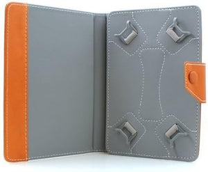 System-S 9&#8221; Zoll Bookstyle Tasche Cover Hülle Case Etui mit Halter Standfunktion für Tablet PC eBook Reader in Orange Braun